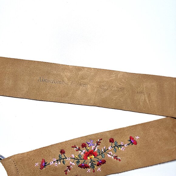 Abercrombie & Fitch embroidered fringed suede belt - Picture 4 of 11
